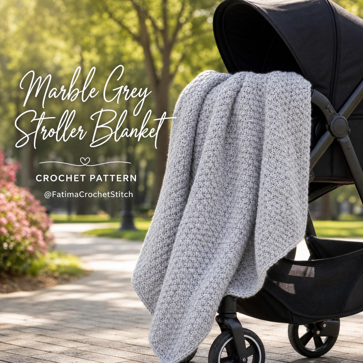 Chunky Moss Stitch Stroller Blanket Crochet Pattern | Beginner Toddler PDF