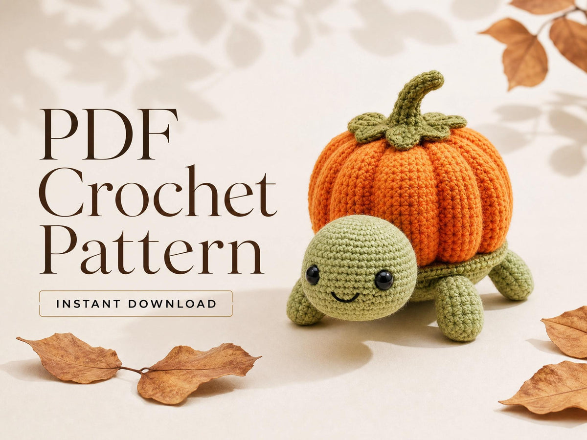 Turtle Pumpkin Crochet Pattern | Beginner Amigurumi PDF | Fall Decor