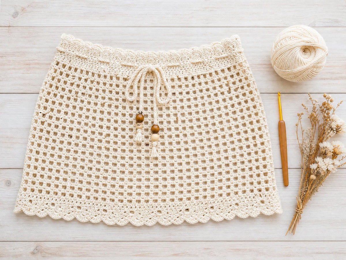 Boho Mesh Mini Skirt Crochet Pattern - Beginner Friendly, 5 Sizes, Instant Download