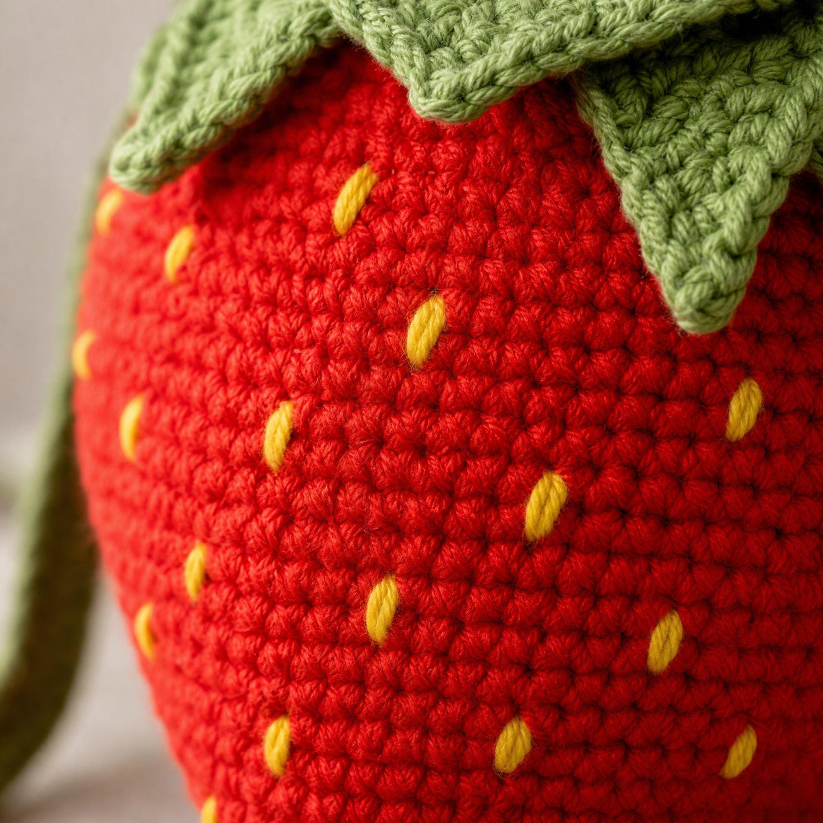 Crochet Strawberry Bag Pattern – 3D Fruit Purse Tutorial (PDF Download)