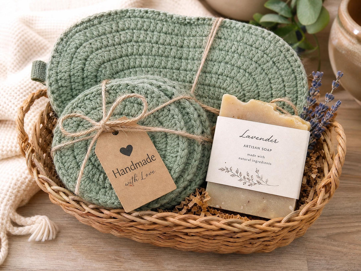 Crochet Spa Set Pattern | Sleep Mask, Face Scrubbies (PDF Download)