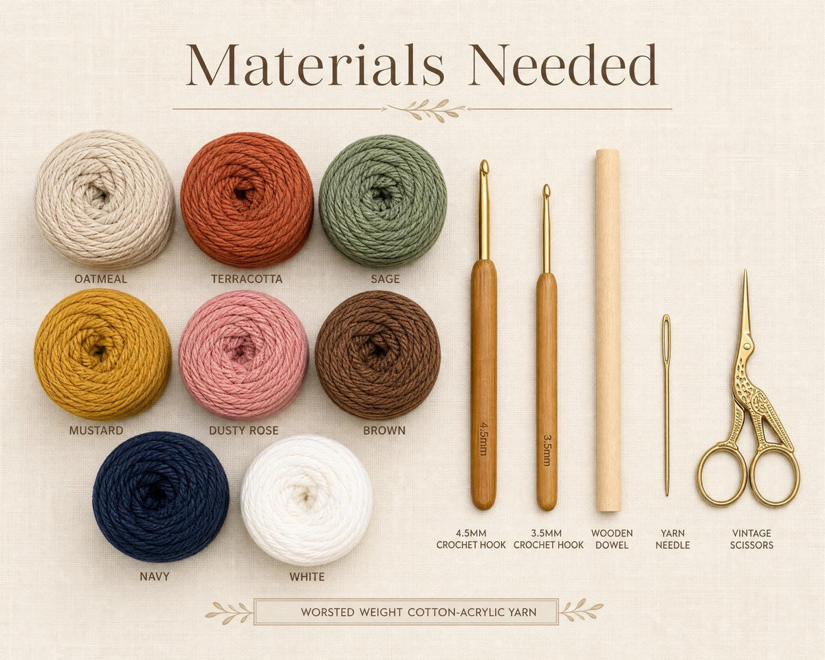 Cottage Row Crochet Wall Organizer Pattern | Village House Pockets (Digital PDF)