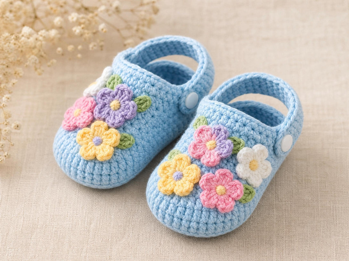 Little Bloom Baby Clogs Crochet Pattern | Beginner Crocs-Style Shoes (PDF Download) + VIDEO
