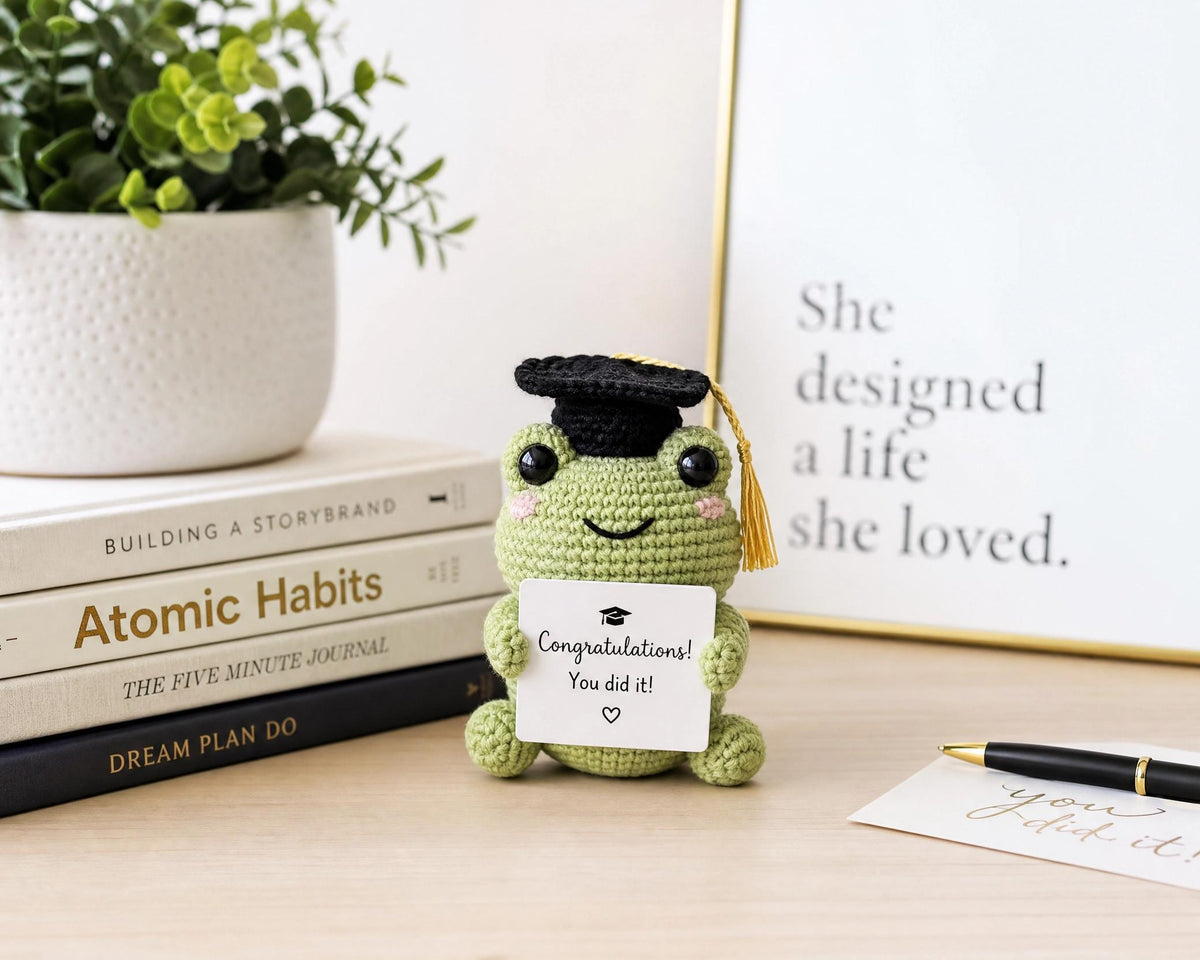 Graduation Frog Crochet Pattern | Amigurumi PDF Toy (Digital Download)