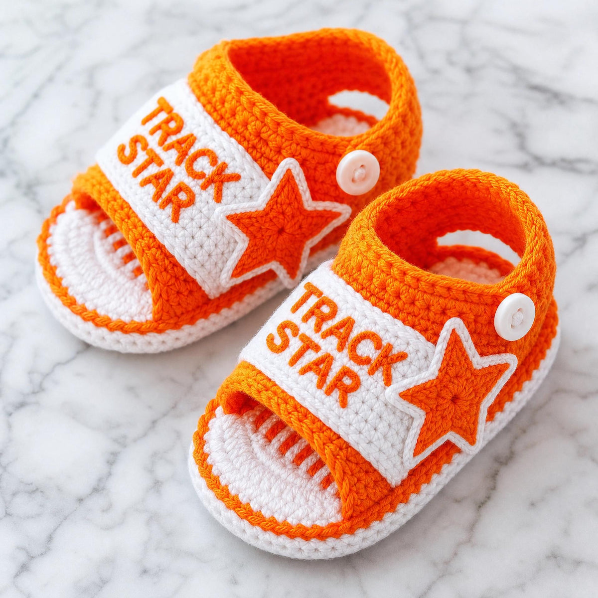 Track Star Sport Sandals Crochet Pattern | Baby Shoes PDF (Intermediate Skill)