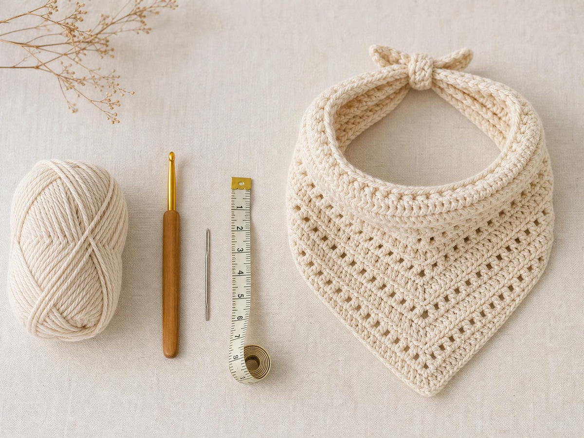Wanderlust V-Stitch Triangle Bandana Crochet Pattern | Beginner Head Scarf (PDF Download)