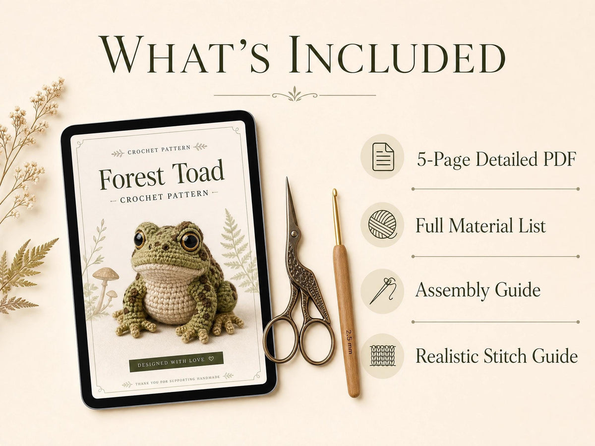 Realistic Forest Toad Crochet Pattern | Amigurumi PDF (Instant Download)