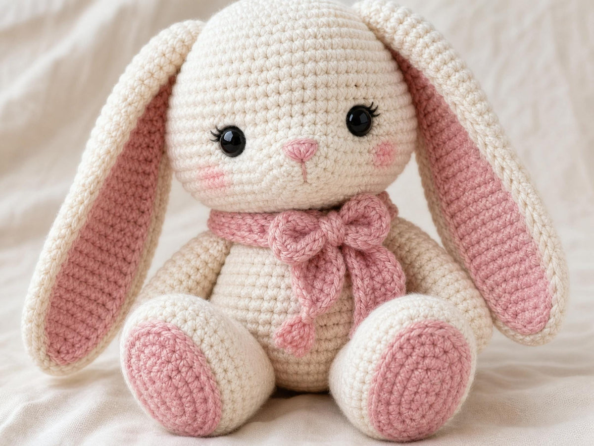 Blossom the Bunny Amigurumi Crochet Pattern - Beginner Friendly Floppy Eared Rabbit - Detailed PDF Tutorial