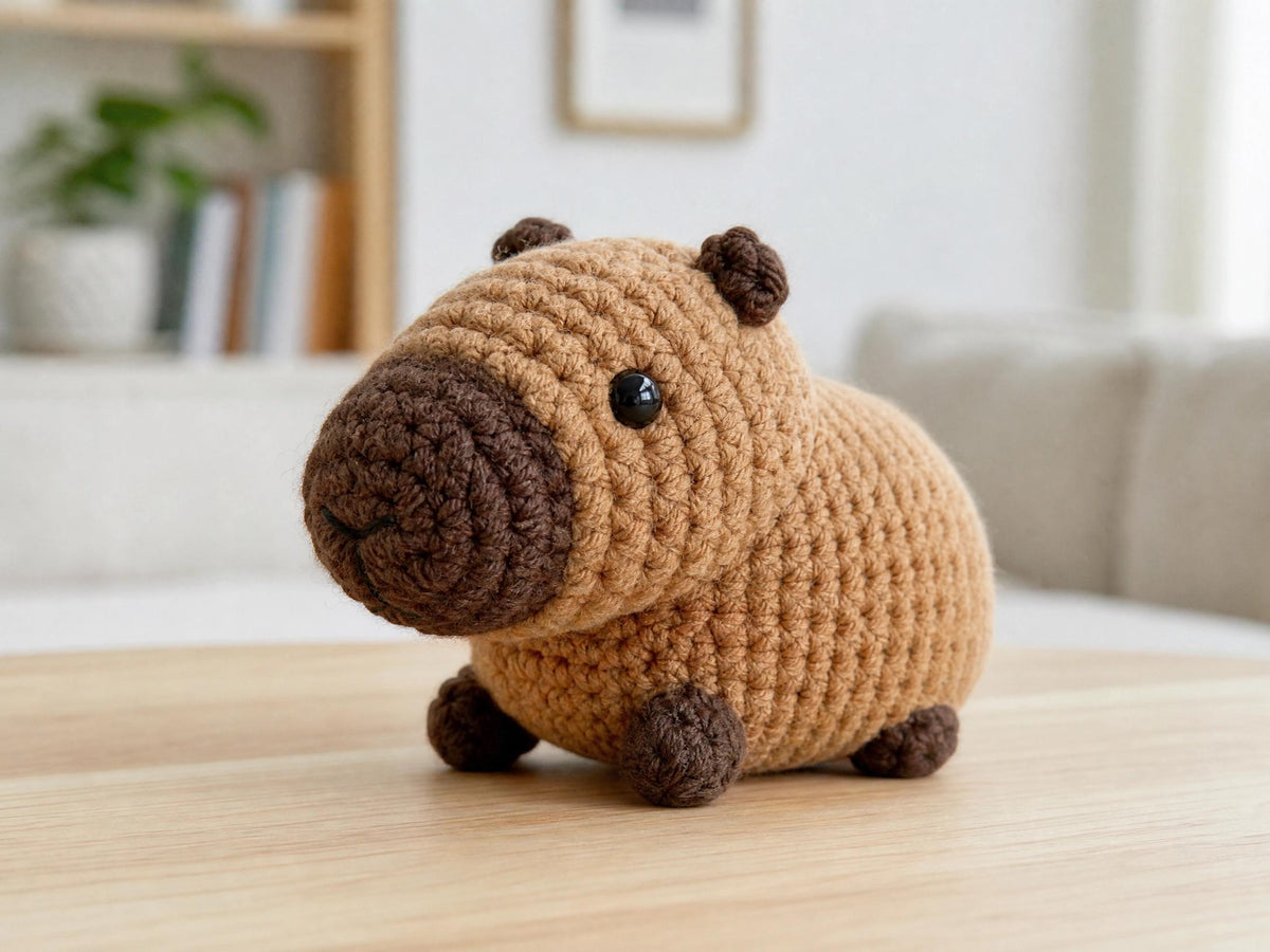 Pocket Capybara Crochet Pattern | No-Sew Amigurumi PDF | Beginner-Friendly Plushie Toy Animal | Instant Download