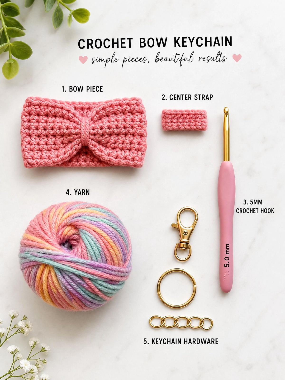 Crochet Bow Keychain Pattern | Beginner Friendly Accessory (PDF Digital Download)