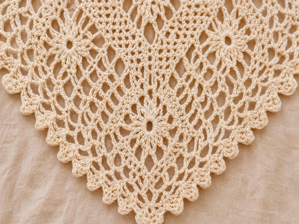 Golden Hour Lace Shawl Crochet Pattern | Heirloom Triangular Wrap (PDF)