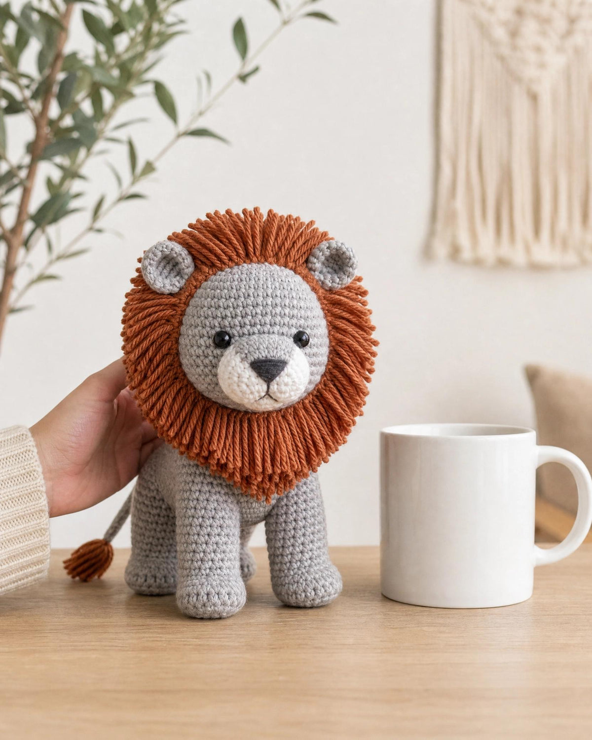 Standing Lion Crochet Pattern, Realistic Amigurumi PDF, Textured Mane, Safari Toy (Digital Download)
