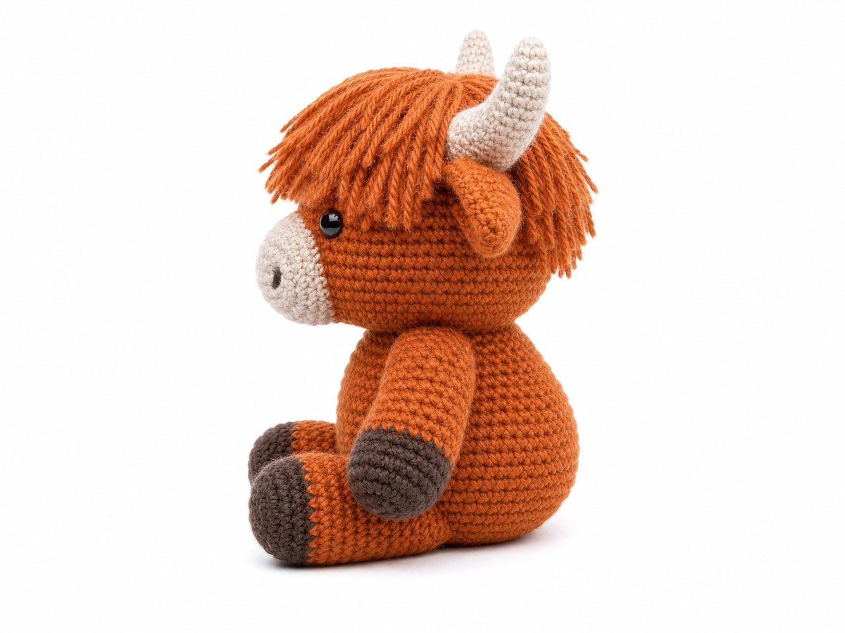 Highland Cow Crochet Pattern | Amigurumi Farm Animal PDF (Instant Download)