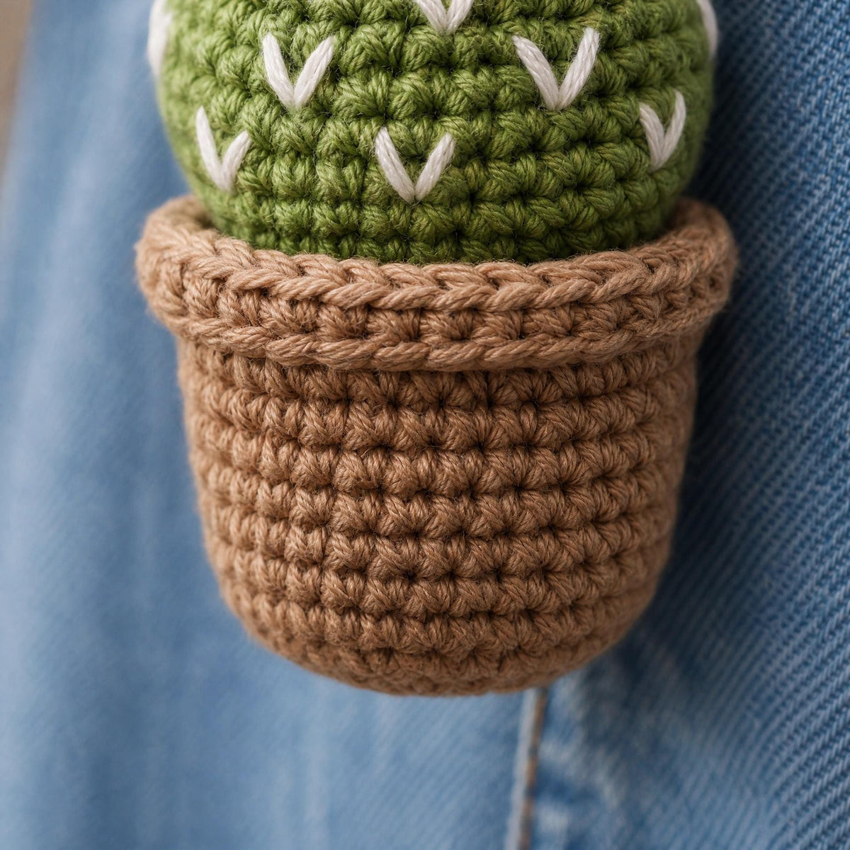 Tiny Cactus Crochet Keychain Pattern | Amigurumi Succulent Bag Charm PDF