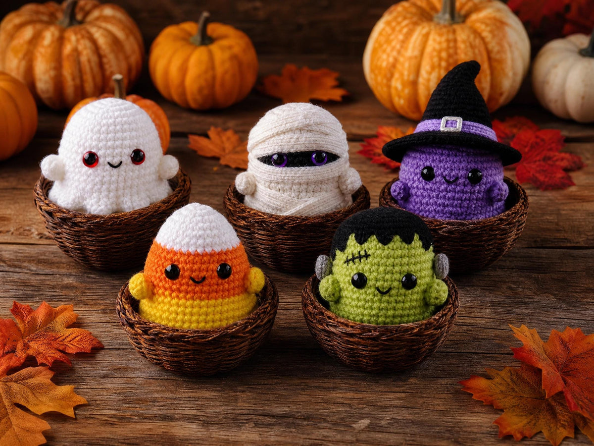 Halloween Dumplings Crochet Pattern, No Sew Amigurumi Food Tutorial (PDF Download)