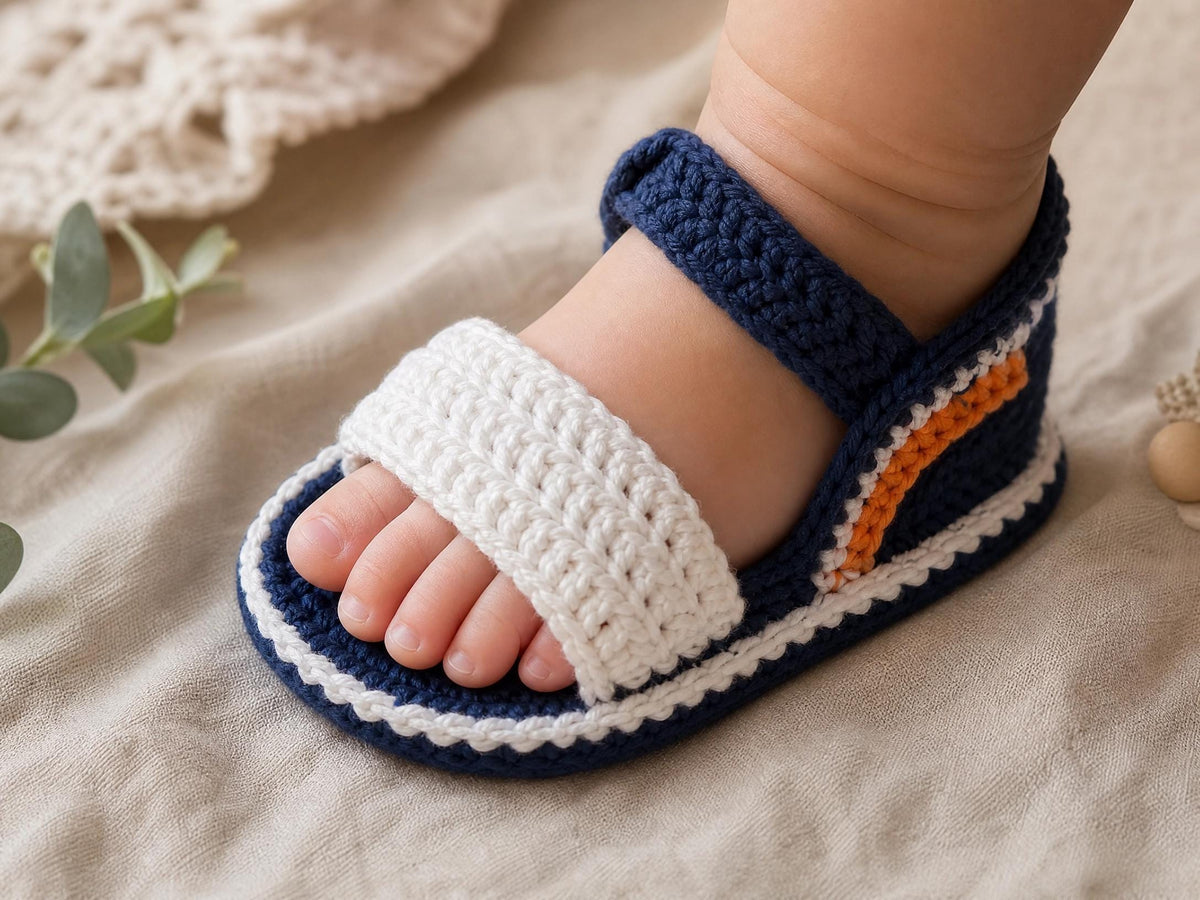 Track Star Sport Sandals Crochet Pattern | Baby Shoes PDF (Intermediate Skill)