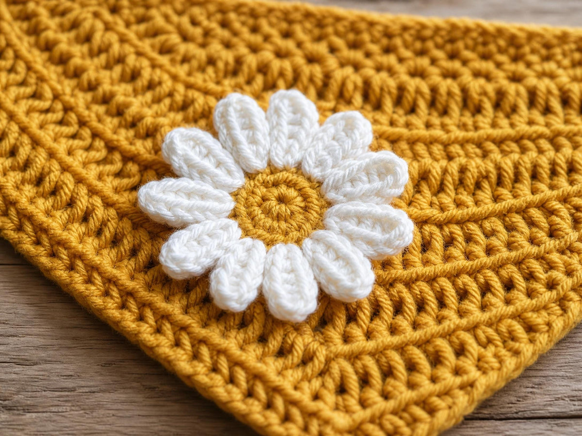 Daisy Dog Bandana Crochet Pattern – Adjustable Pet Accessory PDF (Digital Download)