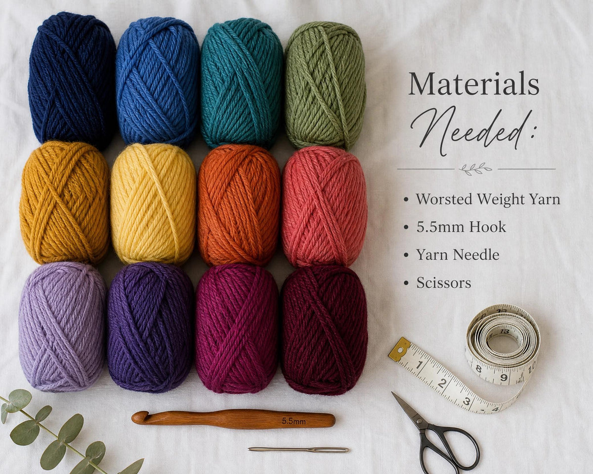 Four Seasons Temperature Blanket Crochet Pattern | Year-Long Gradient Throw (PDF Download)