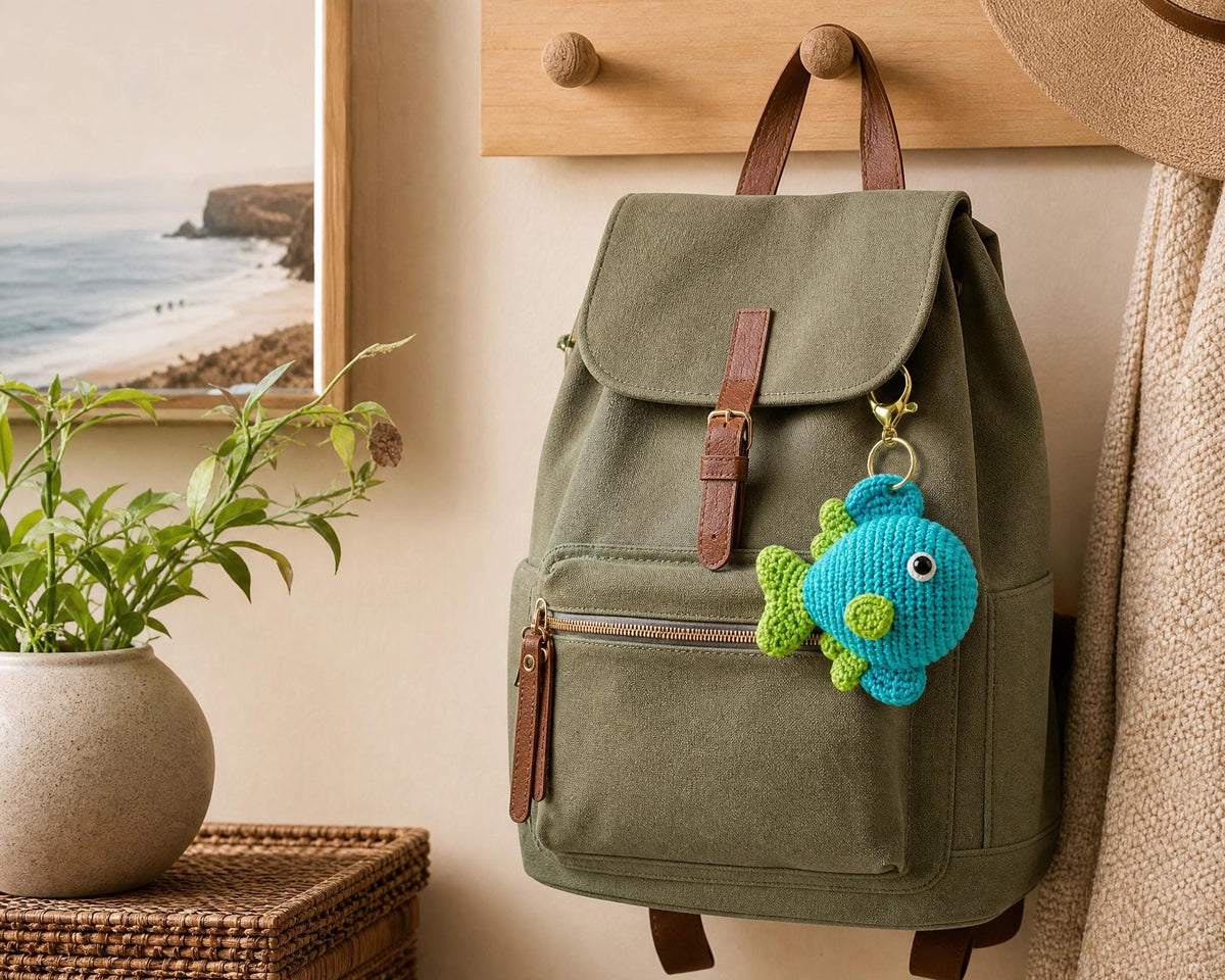 Crochet Fish Keychain Pattern, Amigurumi Mini Plushie, Beginner Friendly (PDF Download)