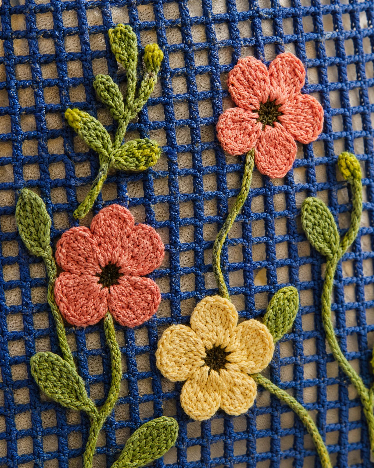 Floral Filet Crochet Tote Bag Pattern PDF | Beginner Mesh Market Bag | Flower Appliqué Purse | Instant Digital Download
