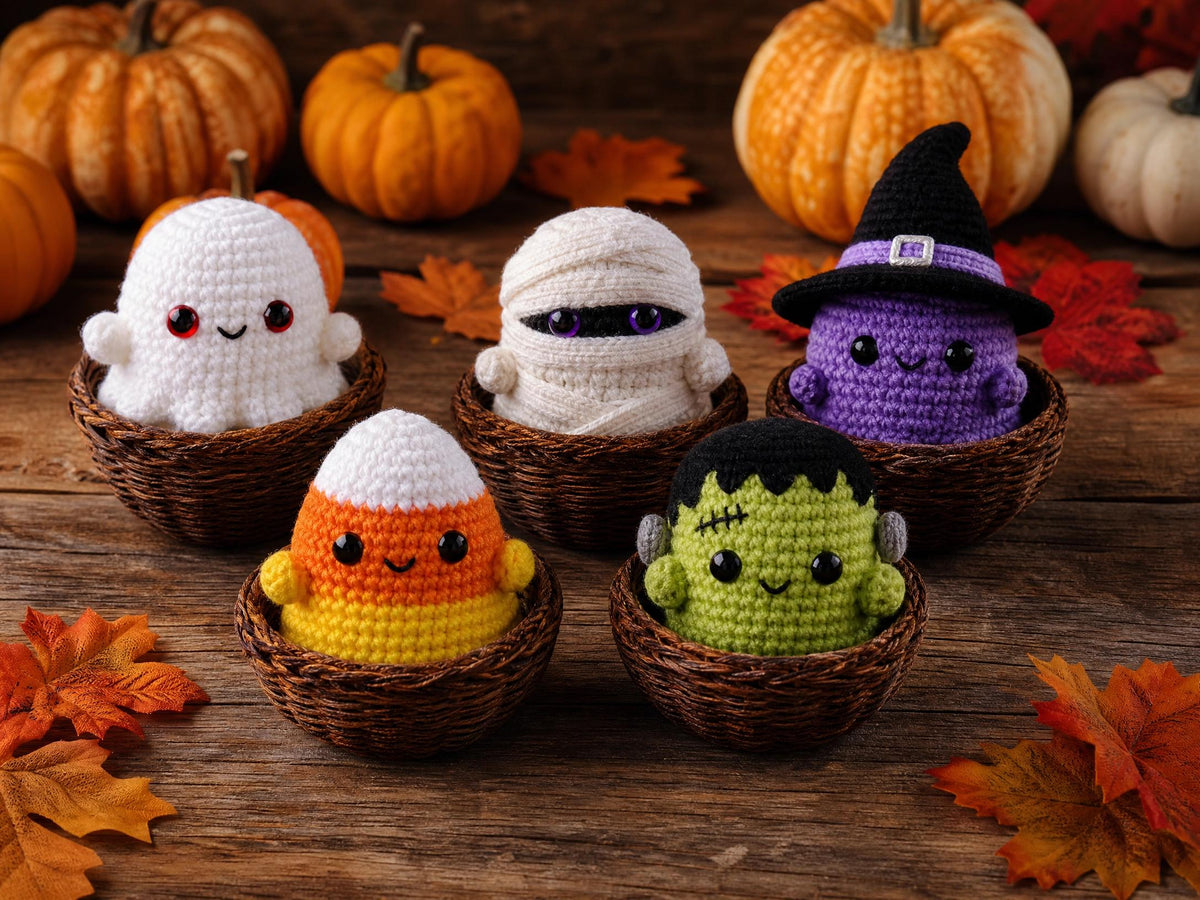 Halloween Dumplings Crochet Pattern, No Sew Amigurumi Food Tutorial (PDF Download)