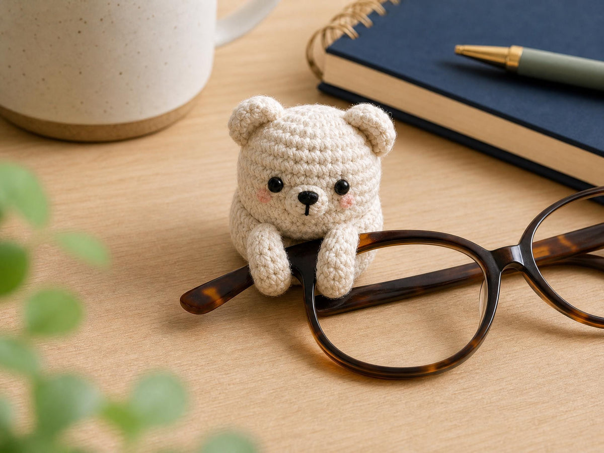 Crochet Frog, Mushroom, Bear Cable Holder Pattern, Beginner Amigurumi Desk Buddy (PDF Download)