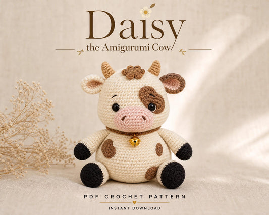 Daisy Amigurumi Cow Crochet Pattern | Beginner Friendly PDF (Instant Download)