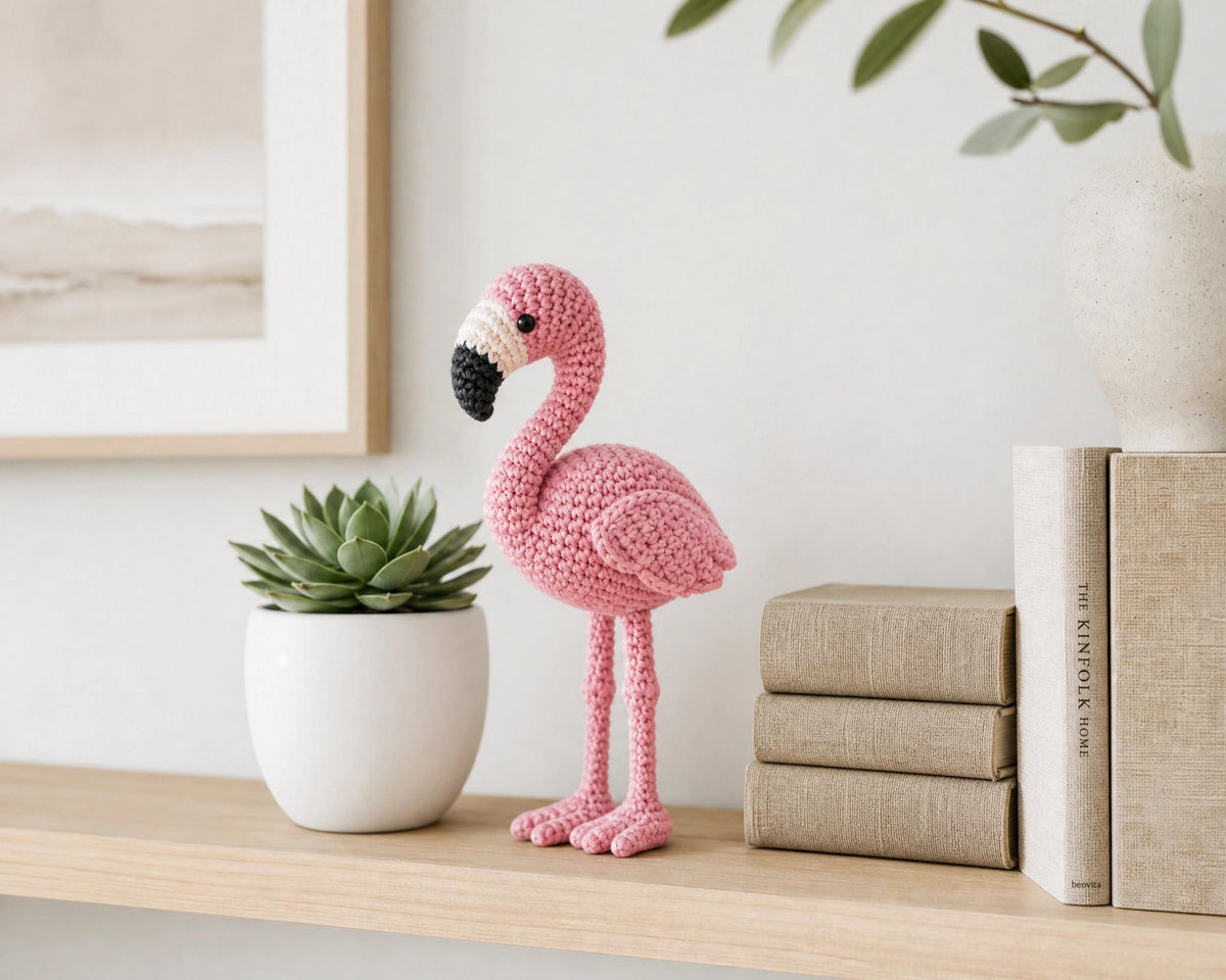 Flamingo Amigurumi Crochet Pattern, Beginner Friendly Standing Bird Plushie PDF, Instant Download