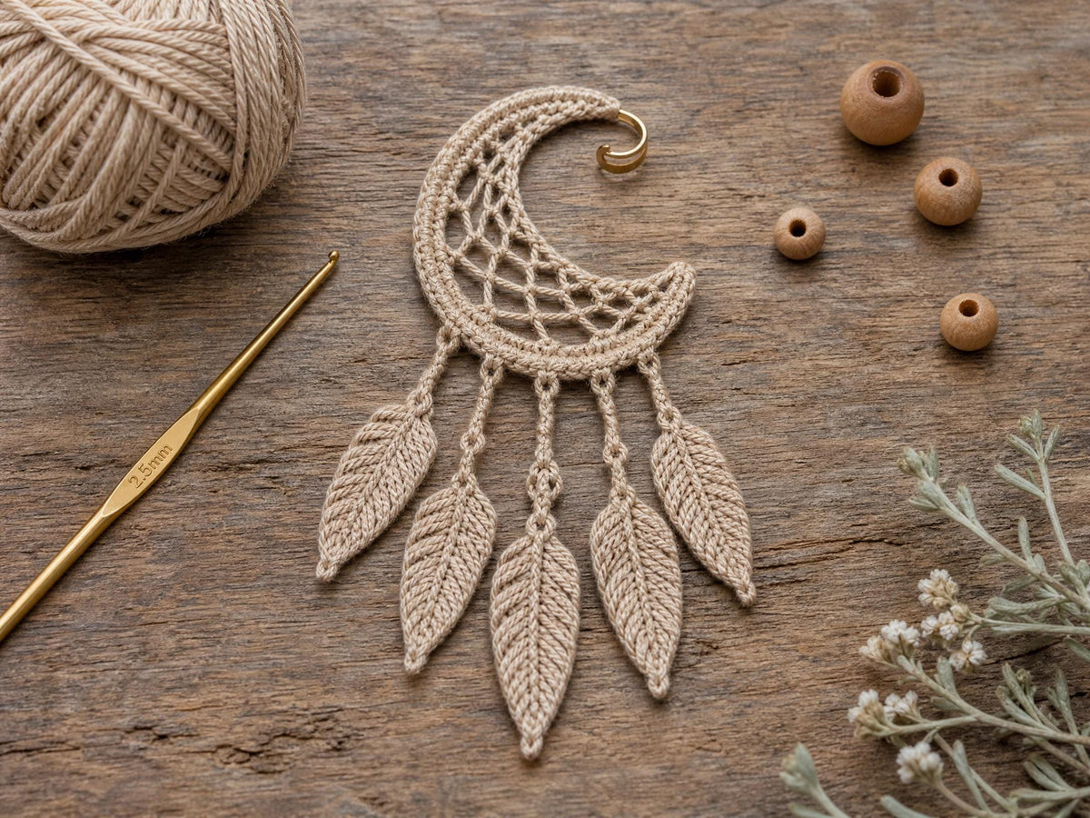 Bohemian Dreamcatcher Ear Cuff Crochet Pattern – Intermediate PDF Tutorial (Instant Download)