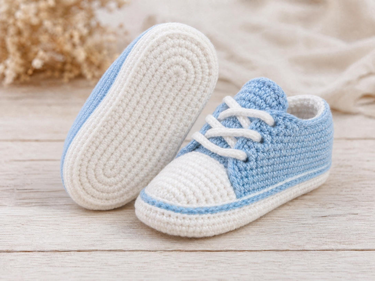 Beginner Baby Sneakers Crochet Pattern (3-6 Months) | Step-by-Step | Instant Download PDF | Easy Amigurumi Shoes