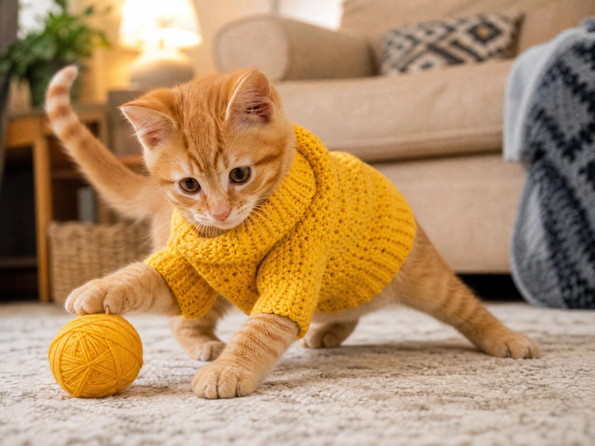 Milo Kitten Sweater Crochet Pattern – Beginner Friendly Cat Clothes PDF (Digital Download)
