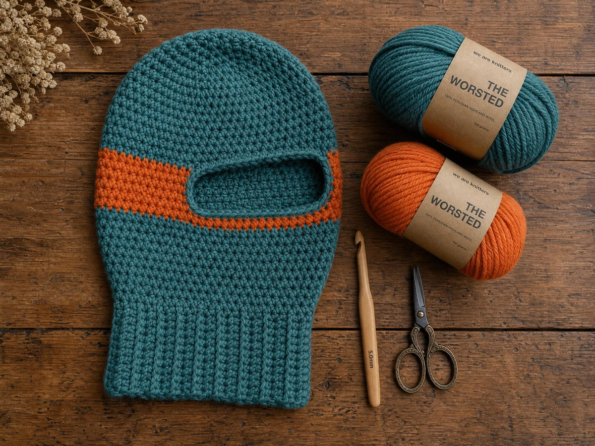 Retro Sunburst Balaclava Crochet Pattern - Beginner Friendly Digital Download