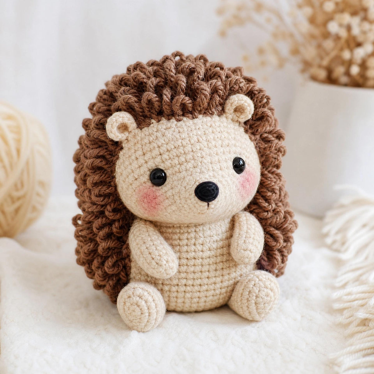 Fluffy Spiky Hedgehog Amigurumi Crochet Pattern – Beginner Woodland Animal (PDF Download) + VIDEO
