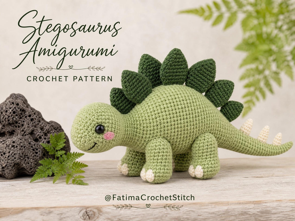 Stegosaurus Amigurumi Crochet Pattern | Herbivore Dinosaur PDF Tutorial