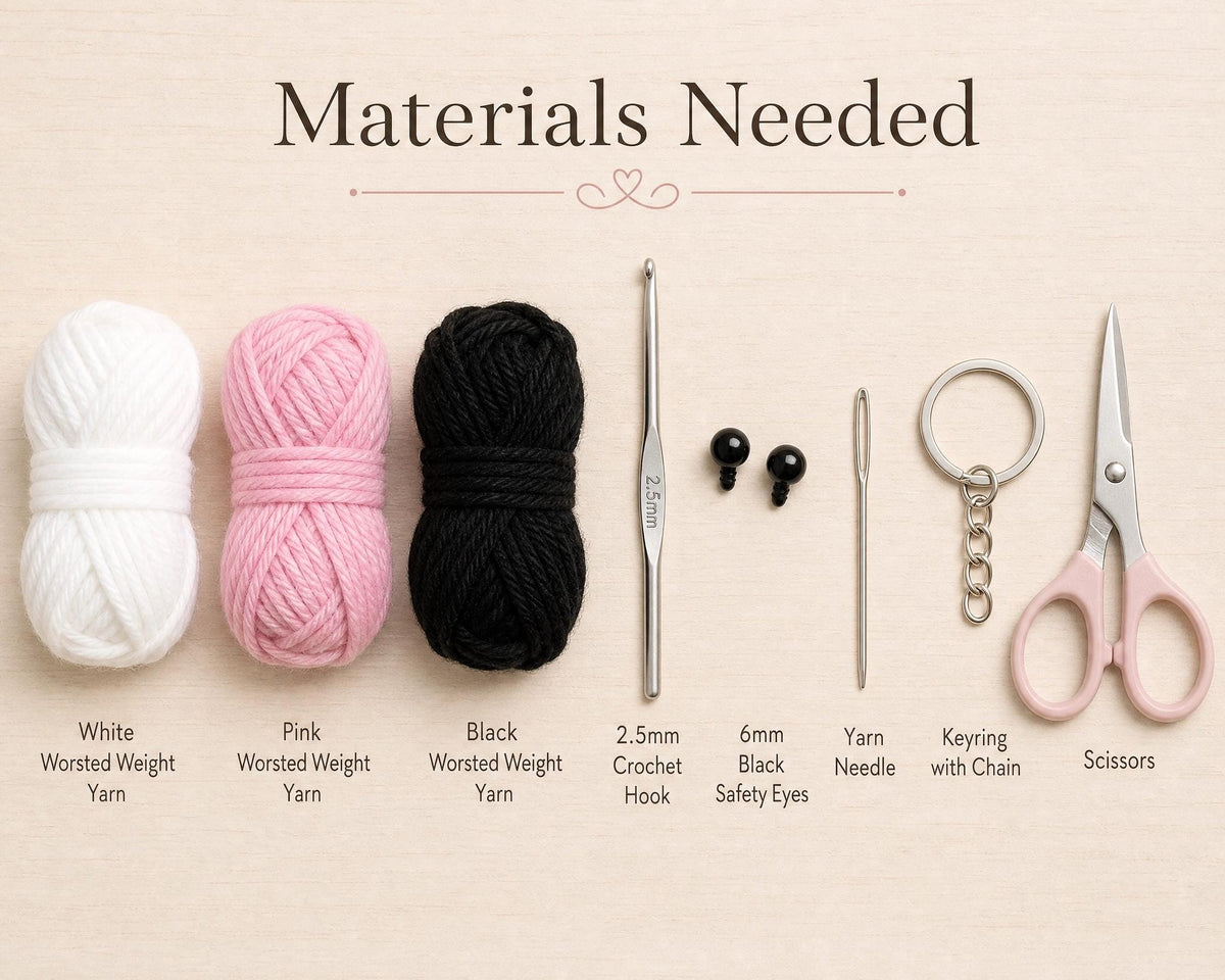Crochet Bunny Keychain Pattern | Amigurumi Animal PDF (Instant Download)