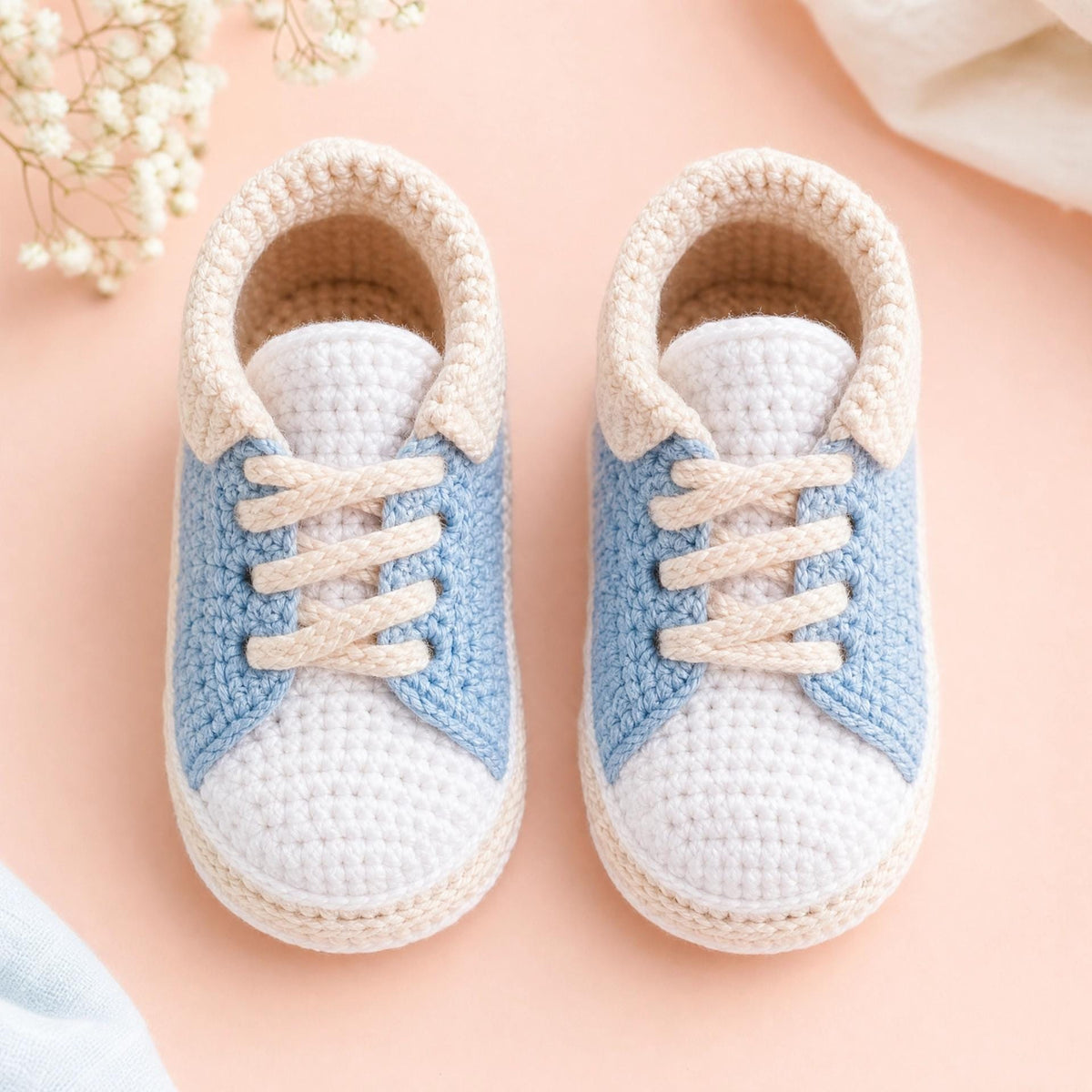 Little Trotters Sneaker Booties Crochet Pattern – Baby Tennis Shoe Style (Digital Download) EN , NL , IT + Video
