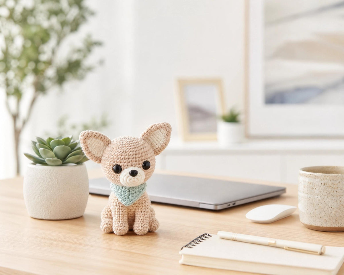 Little Chihuahua Amigurumi Crochet Pattern | Sitting Puppy Plushie PDF (Instant Download)
