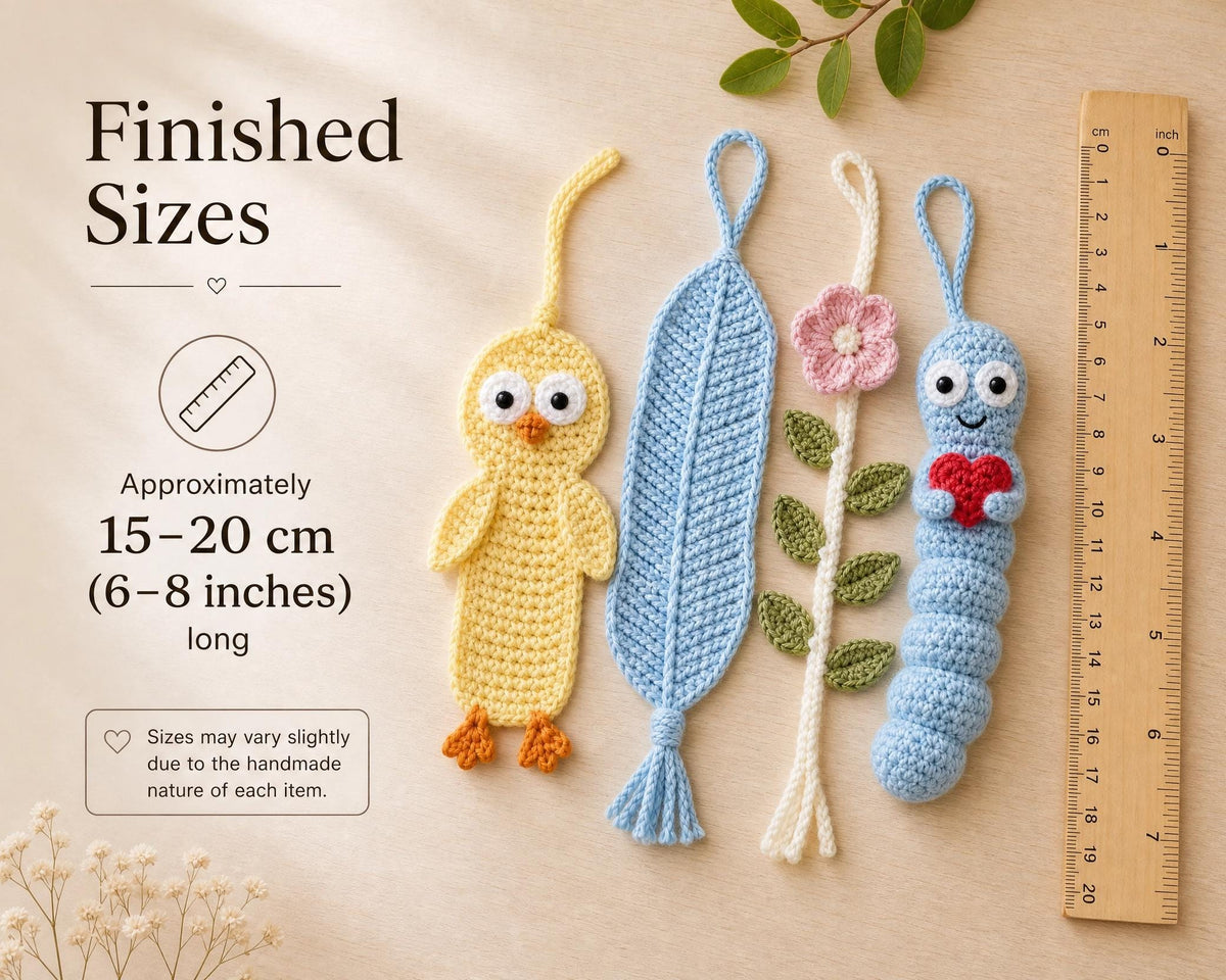 Crochet Bookmark Pattern Bundle, 4 Amigurumi Designs, Beginner Friendly PDF (Instant Download)