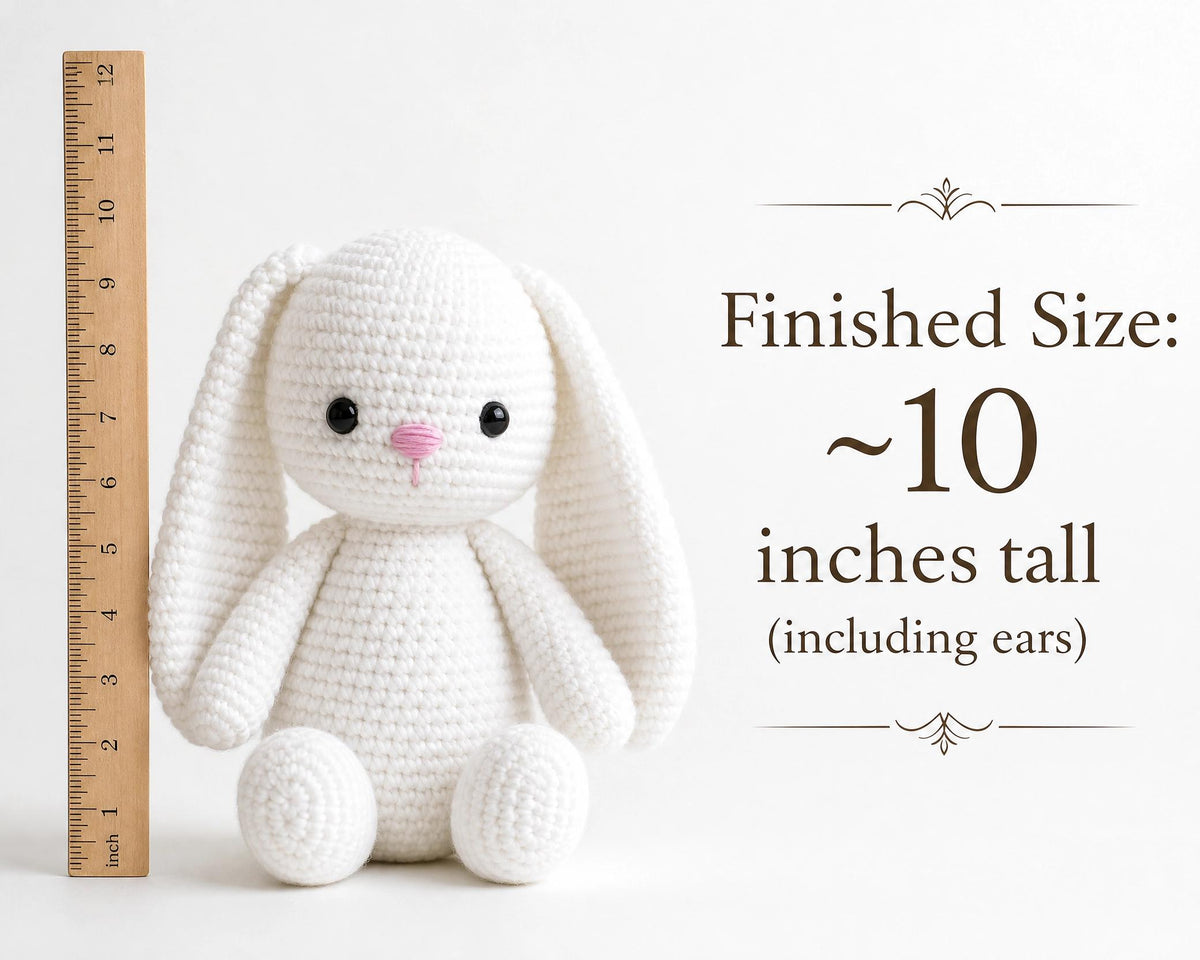 Floppy Eared Bunny Crochet Pattern - Beginner Amigurumi PDF - Instant Download Toy Animal Pattern