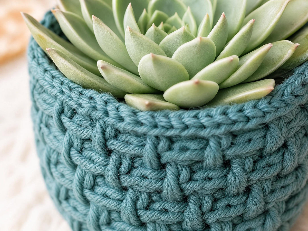 Crochet Succulent Jewelry Box Pattern – Beginner Friendly Echeveria Trinket Box (PDF)