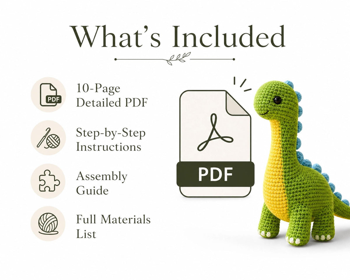Amigurumi Brachiosaurus Crochet Pattern, Beginner Friendly Dino Toy (PDF Download)
