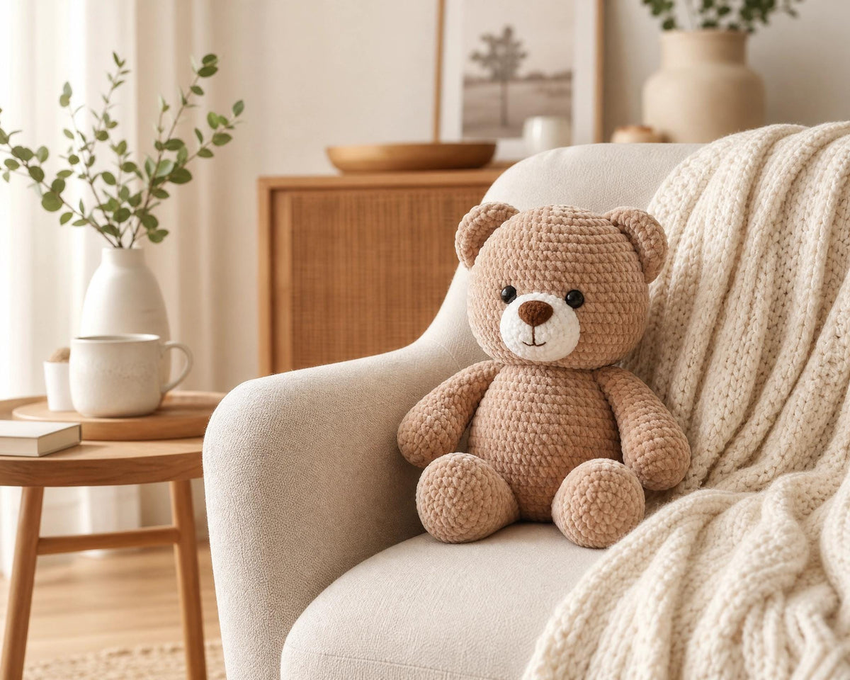 Velvet Teddy Bear Crochet Pattern – Beginner Amigurumi PDF (Instant Download)