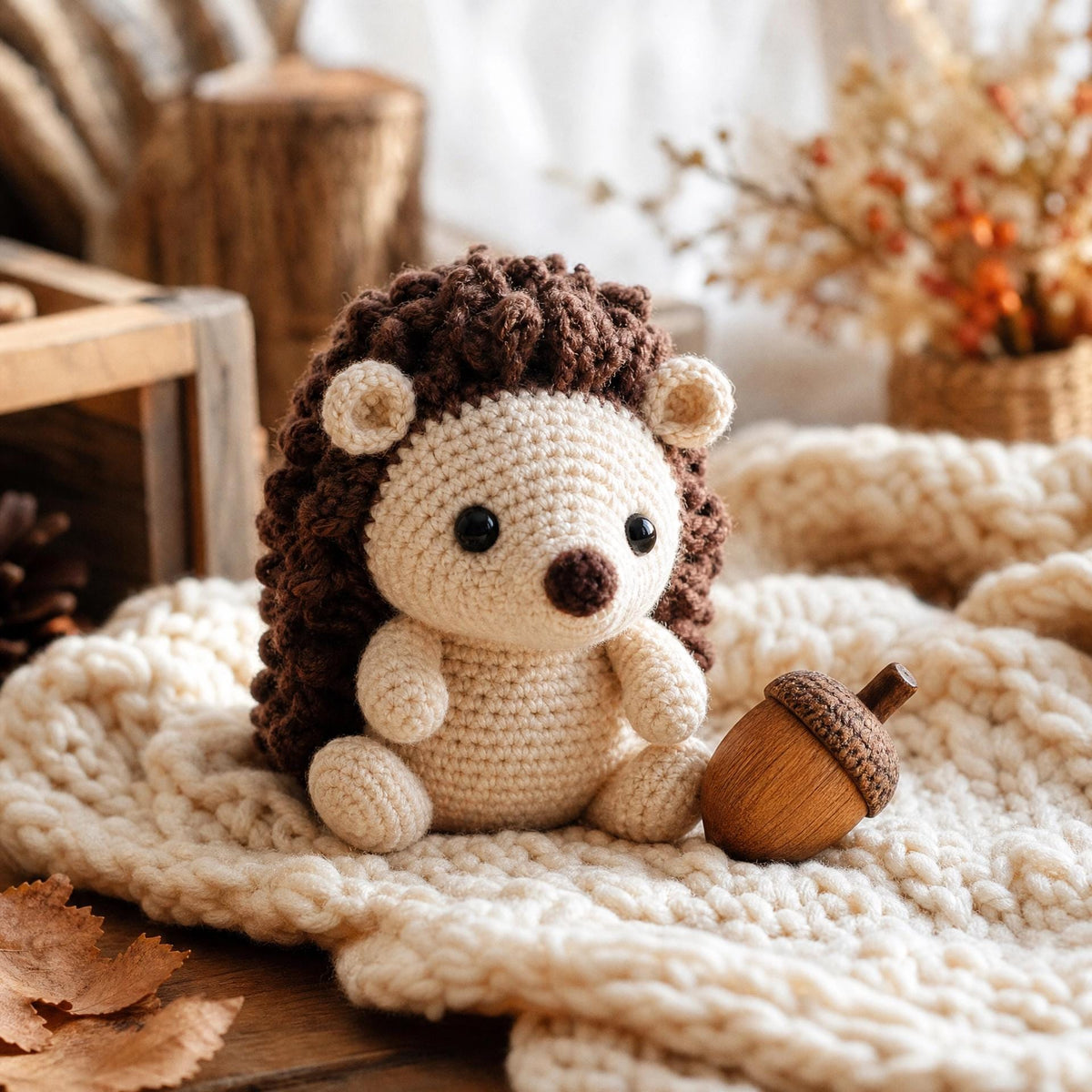 Fluffy Spiky Hedgehog Amigurumi Crochet Pattern – Beginner Woodland Animal (PDF Download) + VIDEO