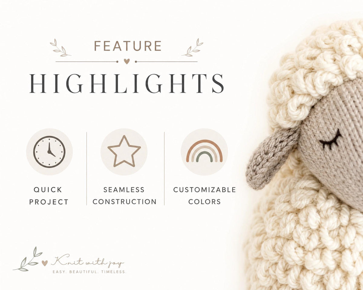 Miniature Knitted Sheep Pattern PDF - Instant Download Amigurumi Lamb Knitting Pattern for Decor & Gifts