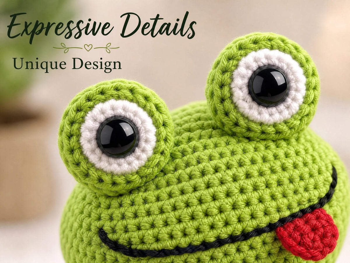 Funny Frog Keychain Crochet Pattern | Amigurumi Googly Eyes (PDF Download)