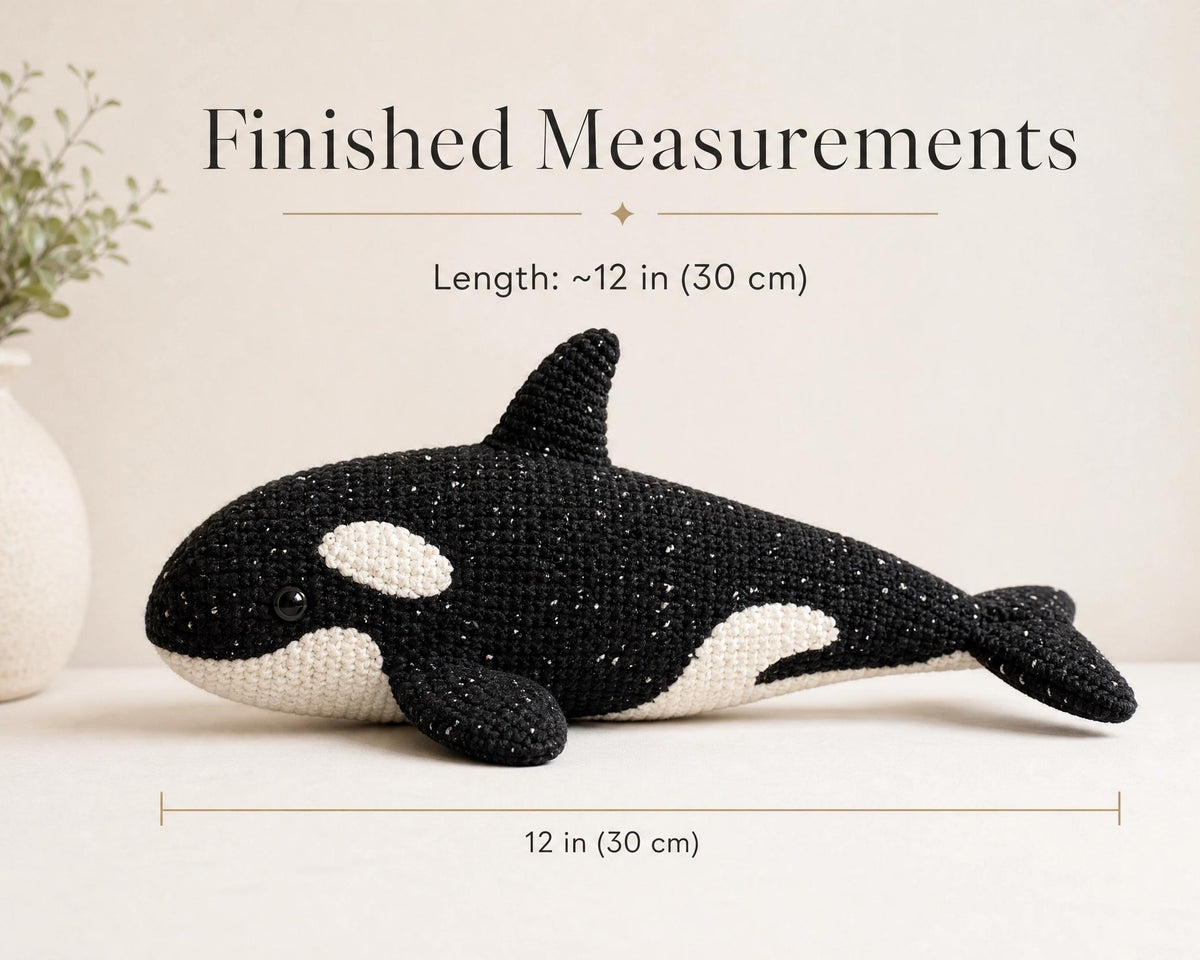 Speckled Orca Whale Amigurumi Crochet Pattern, Killer Whale Plush PDF, Ocean Nursery Decor, Beginner Crochet Animal, Sea Creature Toy