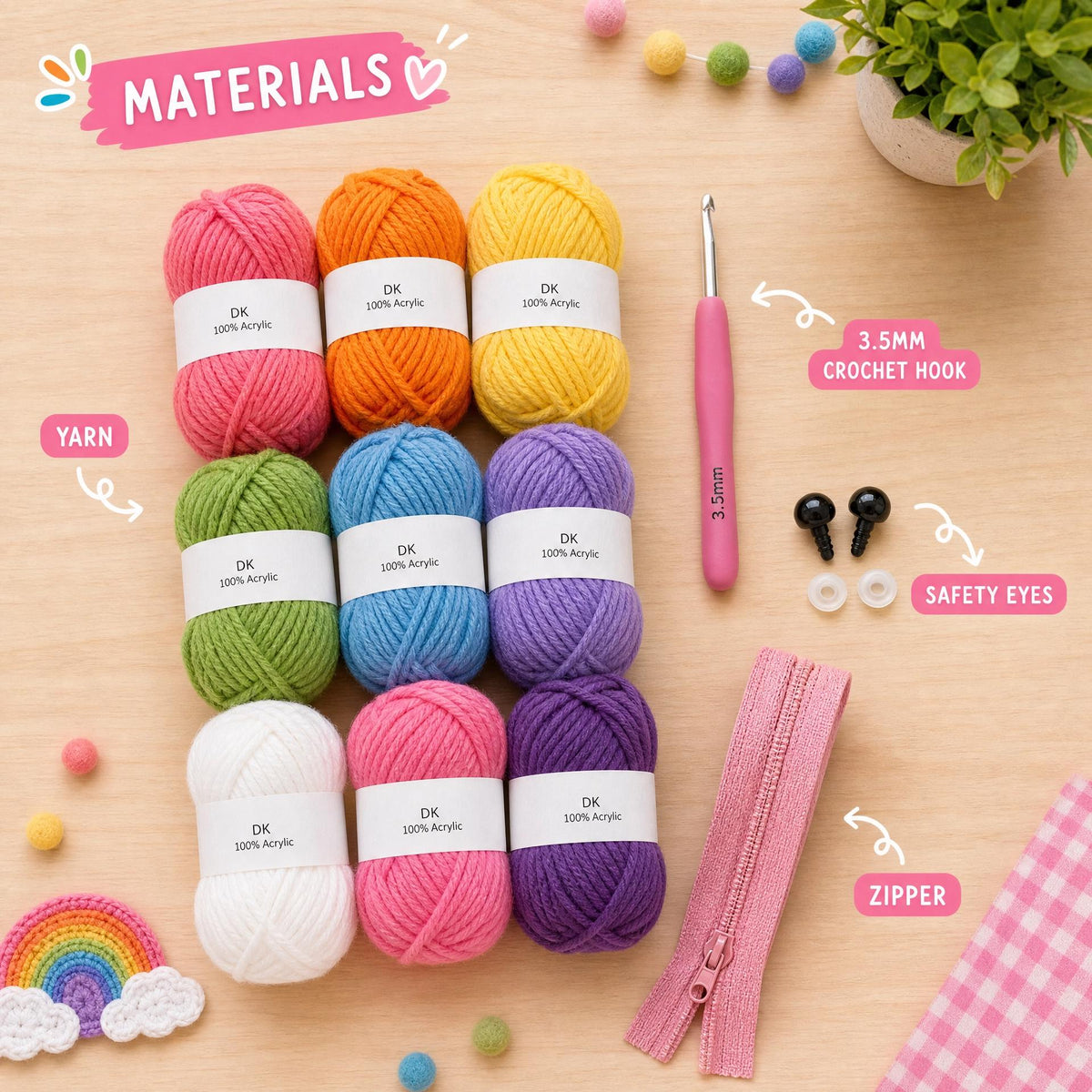 Rainbow Backpack Crochet Pattern | Child Bag PDF, Amigurumi Style Clouds