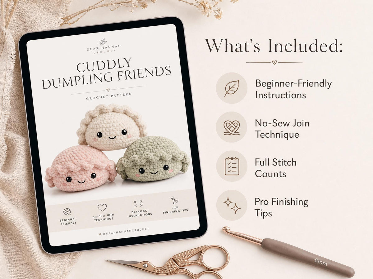 Cuddly Dumpling Friends Crochet Pattern | No-Sew Amigurumi PDF | Plush Toy Pattern