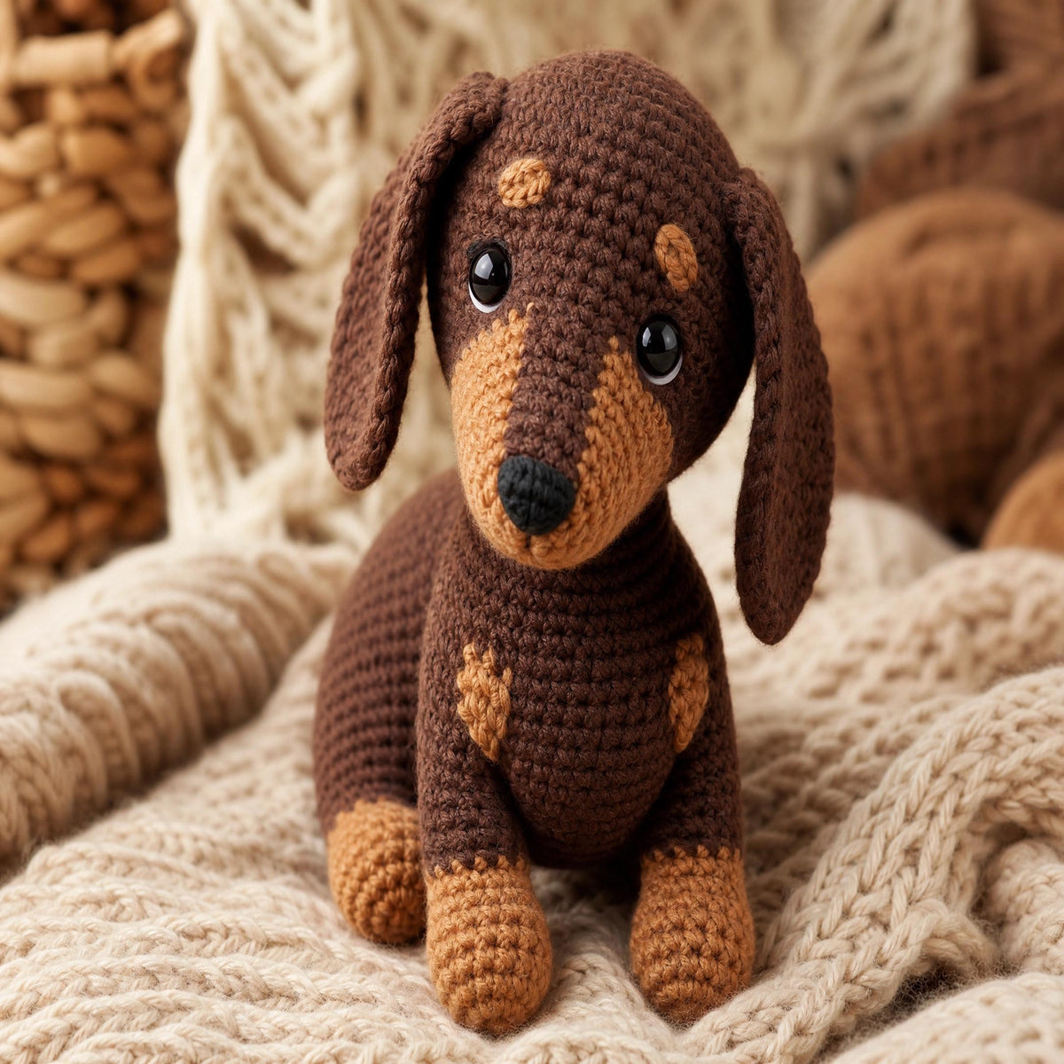 Bruno the Dachshund Puppy Crochet Pattern - Beginner-Friendly Amigurumi PDF
