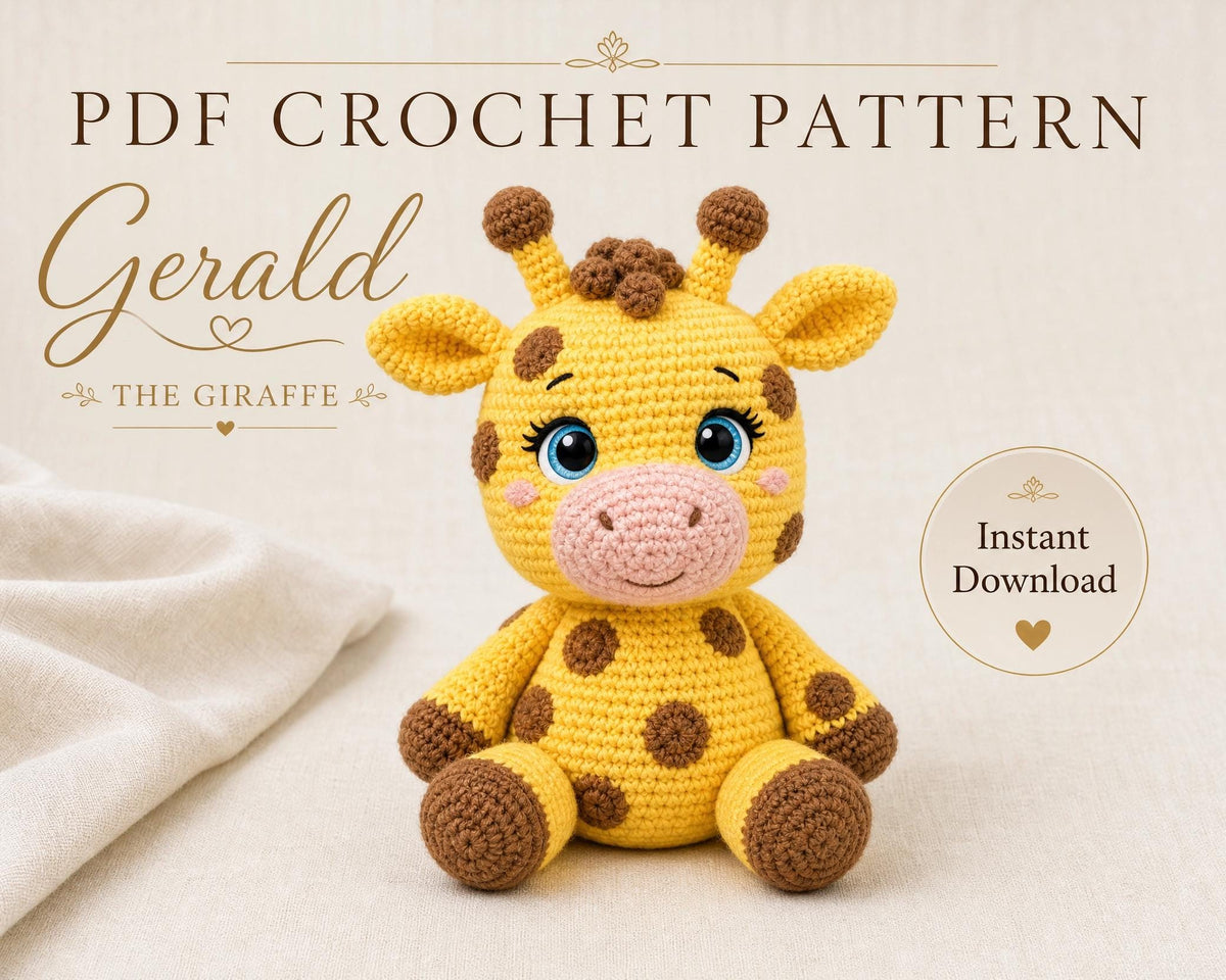 Chubby Giraffe Crochet Pattern | Beginner Amigurumi Plush Tutorial (PDF Download)